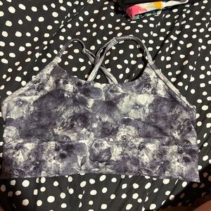 Floral Sports Bra with Crisscross Straps